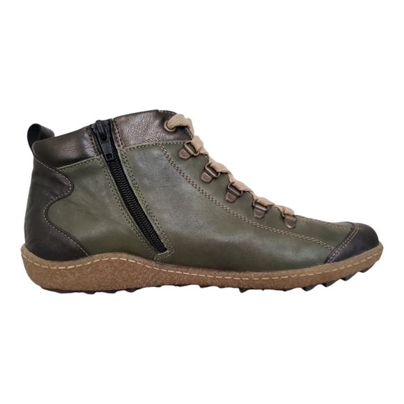 Remonte R4779-52 Color Havanna/Leaf Green Leather Ankel Boot - Picture 2 of 4